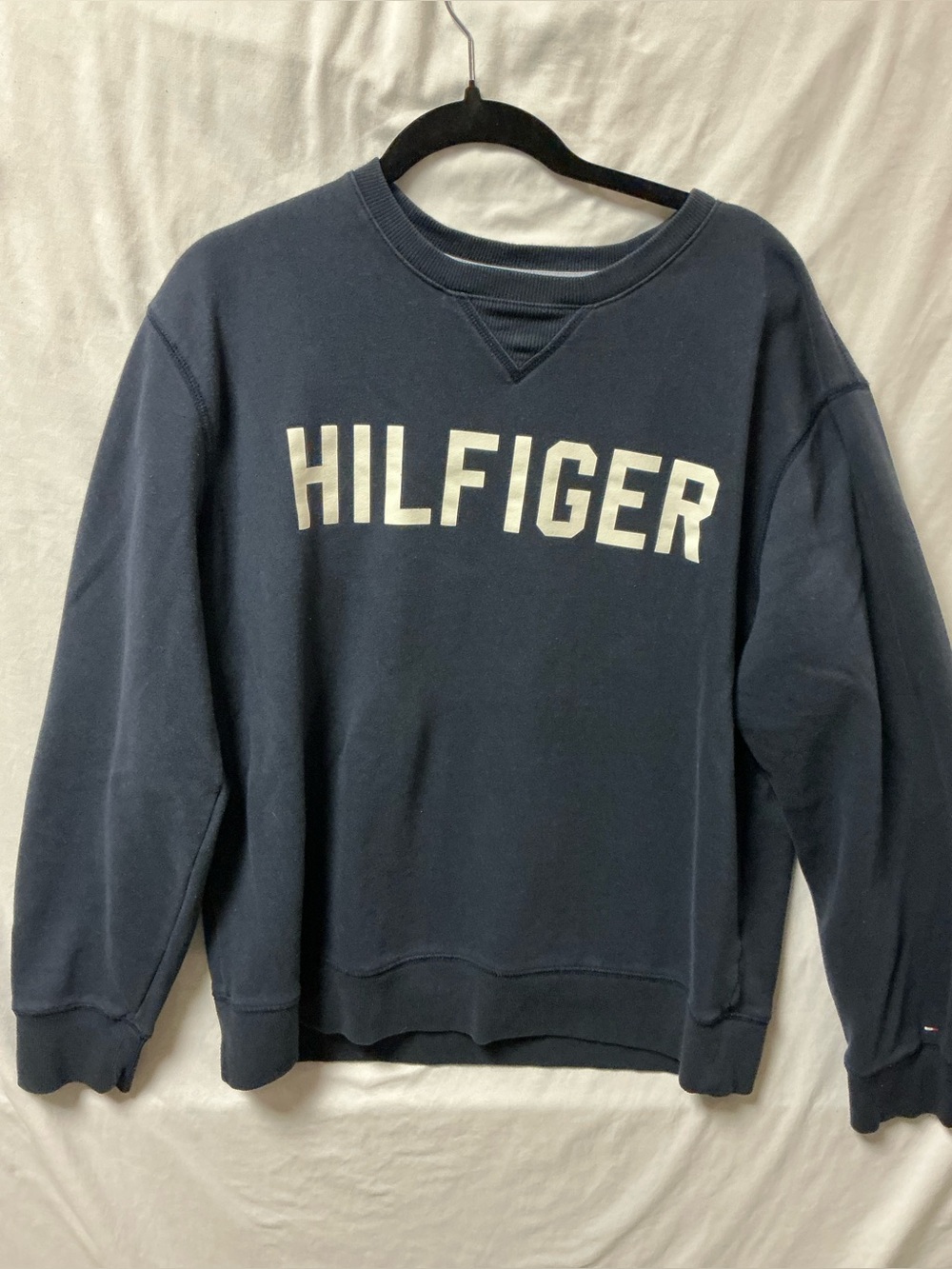 Tommy Hilfiger Navy Crewneck with White Lettering